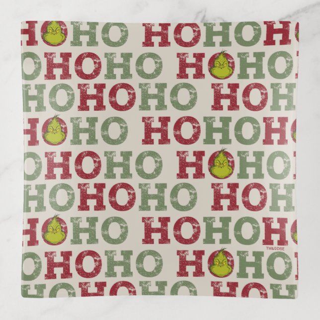 Grinch | Ho Ho Ho Pattern Trinket Tray (Front)