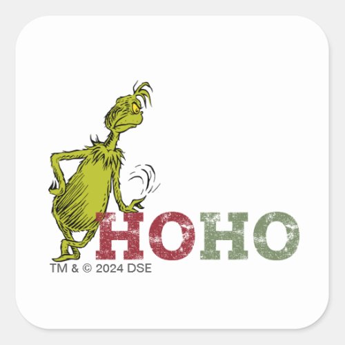 Grinch  Ho Ho Ho Square Sticker