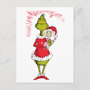 Grinch Holds Cindy Lou Who Postcard