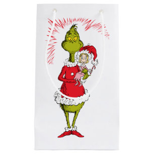 Grinch Holds Cindy Lou Who Small Gift Bag