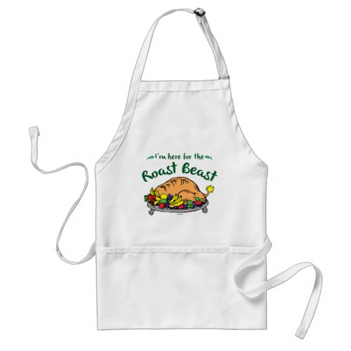 Grinch  Im Here for the Roast Beast Quote Adult Apron
