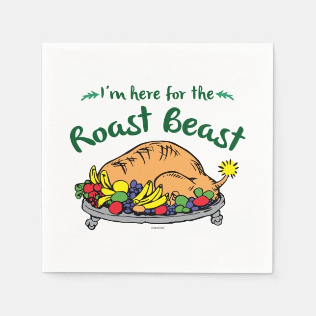 Grinch | I'm Here for the Roast Beast Quote Napkins (Front)