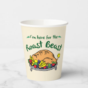 Grinch I'm Here for the Roast Beast Quote Paper Cups