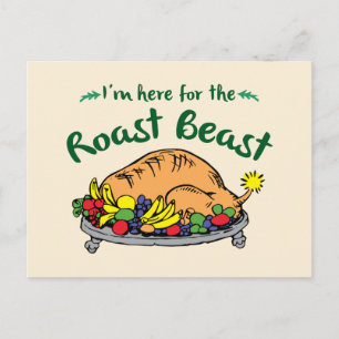 Grinch I'm Here for the Roast Beast Quote Postcard