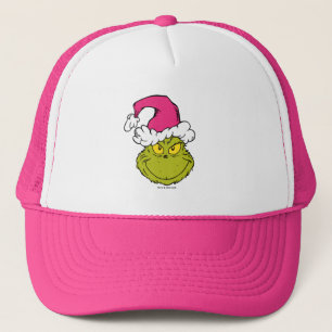 Grinch in Pink Santa Hat