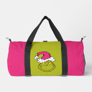 Grinch in Pink Santa Hat Duffle Bag