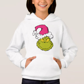 Grinch in Pink Santa Hat Hoodie