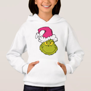 Grinch in Pink Santa Hat Hoodie