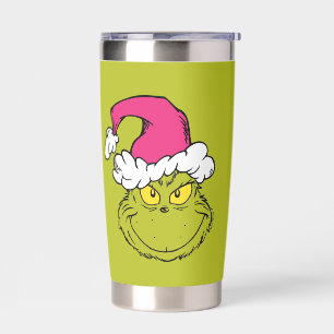 Grinch in Pink Santa Hat Insulated Tumbler