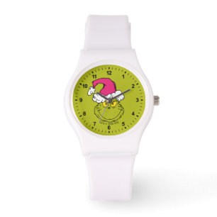 Grinch in Pink Santa Hat Watch
