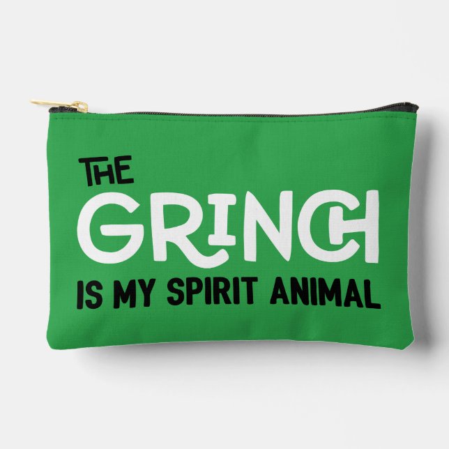 Grinch is my Spirit Animal Quote Accessory Pouch (Front)