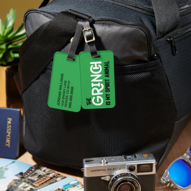 Grinch is my Spirit Animal Quote Luggage Tag (Front & Back)