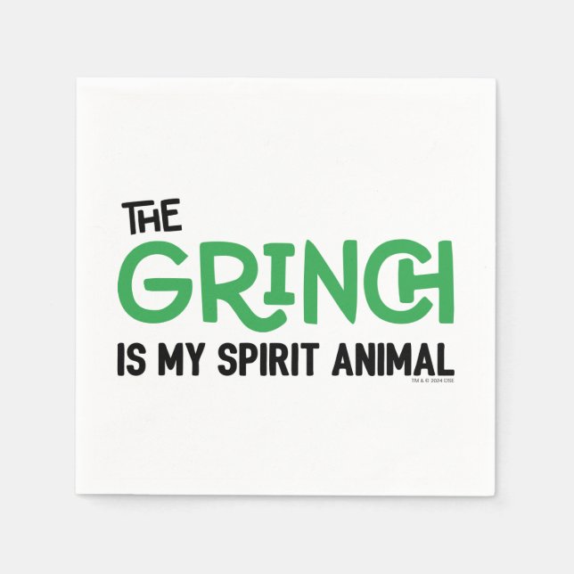 Grinch is my Spirit Animal Quote Napkins (Front)