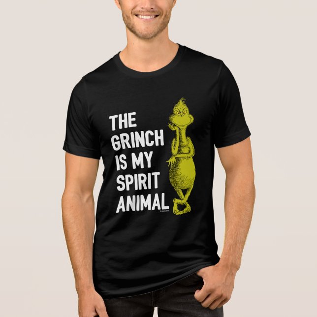 Grinch is my Spirit Animal T-Shirt Quote Tri-Blend Shirt (Front)