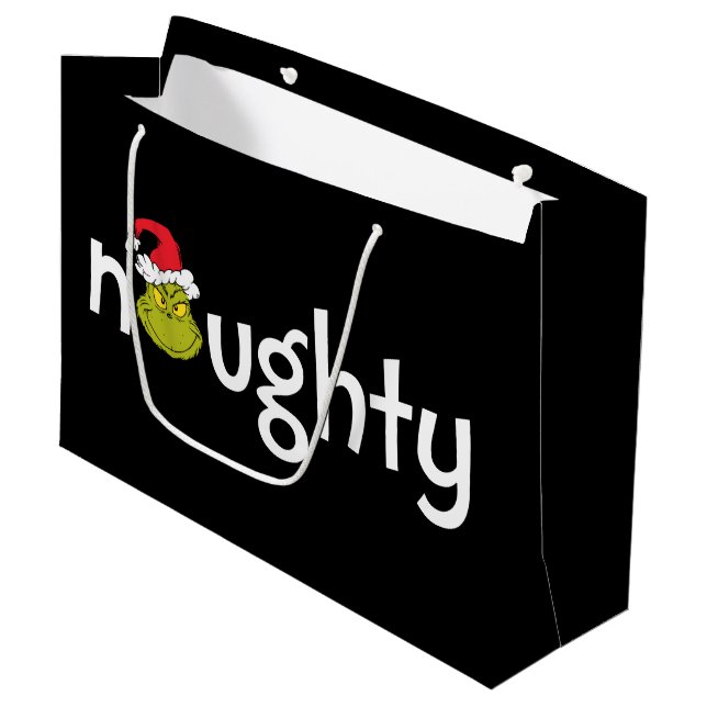 Grinch is Naughty Large Gift Bag (Front Angled)