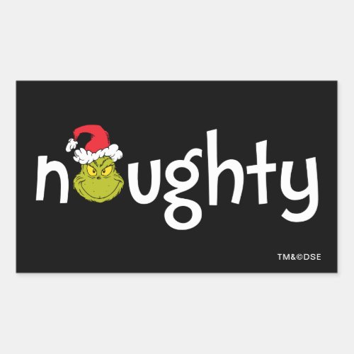 Grinch is Naughty Rectangular Sticker