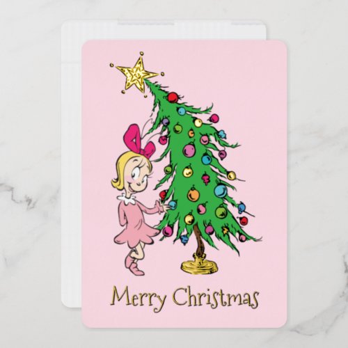 Grinch  Ive Been Cindy_Lou Who Good Foil Holiday Card