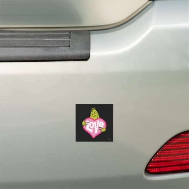 Grinch | Love Pink Heart Car Magnet (In Situ)