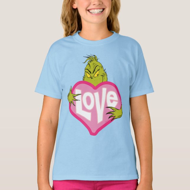 Grinch | Love Pink Heart T-Shirt (Front)