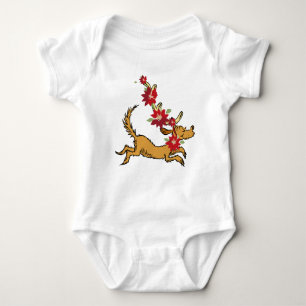Grinch Max Christmas Pointsettia Baby Bodysuit