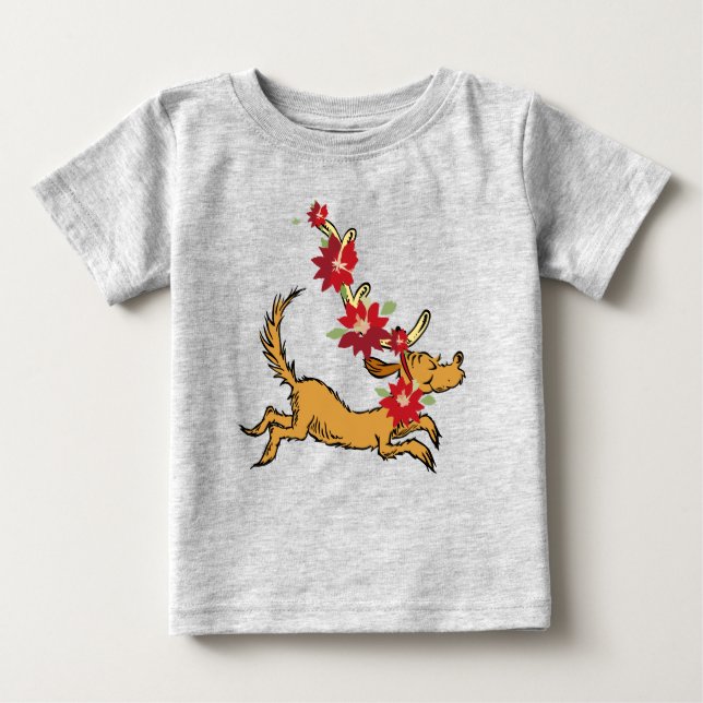 Grinch | Max Christmas Pointsettia Baby T-Shirt (Front)