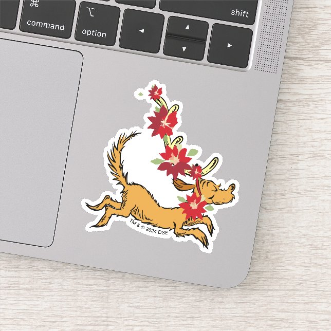 Grinch | Max Christmas Pointsettia Sticker (Detail)