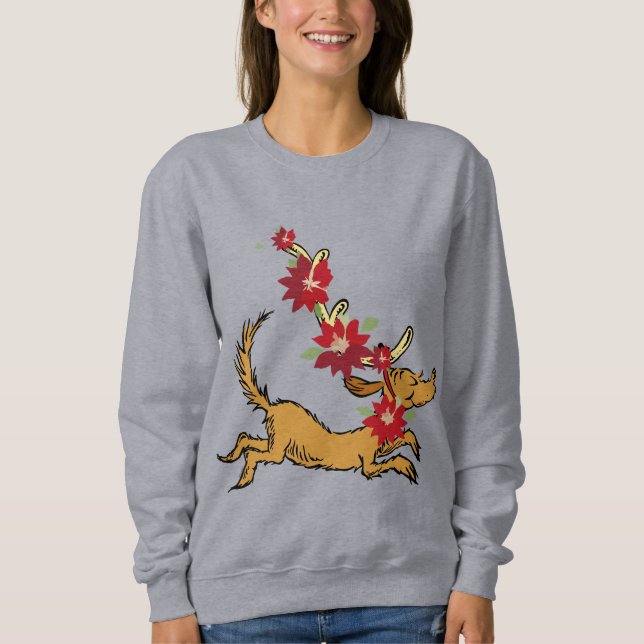 Grinch | Max Christmas Pointsettia Sweatshirt (Front)