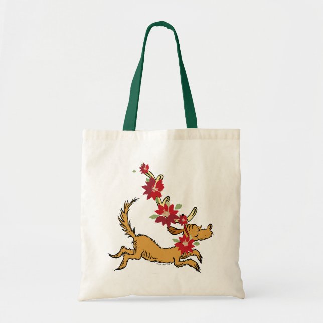 Grinch | Max Christmas Pointsettia Tote Bag (Front)
