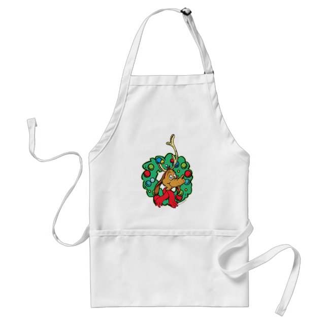 Grinch | Max Christmas Wreath Adult Apron (Front)