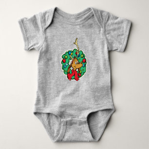 Grinch   Max Christmas Wreath Baby Bodysuit