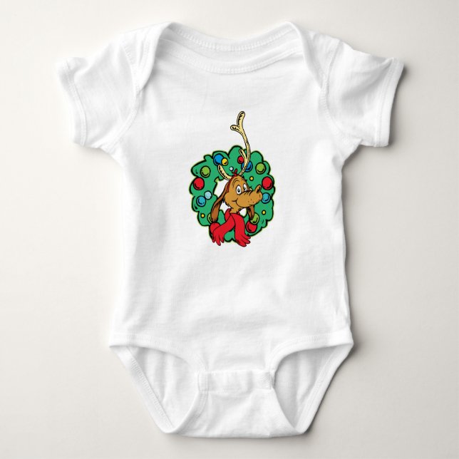 Grinch | Max Christmas Wreath Baby Bodysuit (Front)