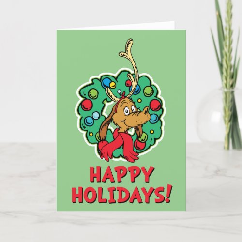 Grinch  Max Christmas Wreath Holiday Card