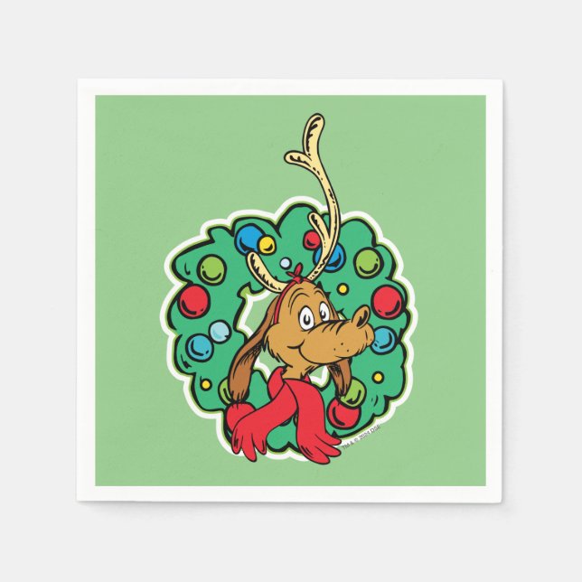 Grinch | Max Christmas Wreath Napkins (Front)