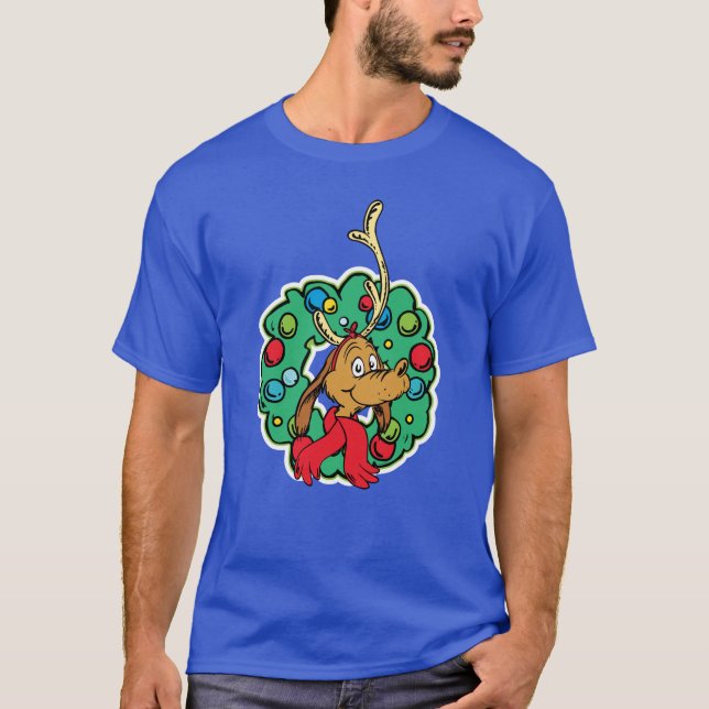 Grinch | Max Christmas Wreath T-Shirt (Front)