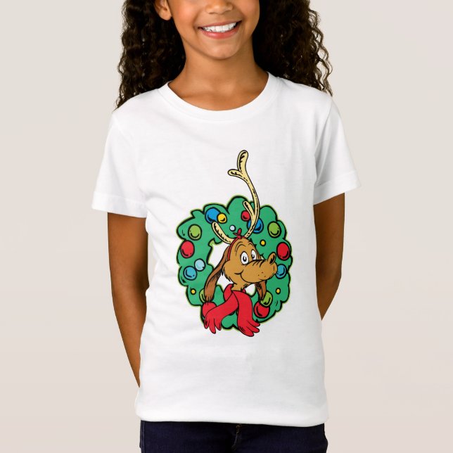 Grinch | Max Christmas Wreath T-Shirt (Front)