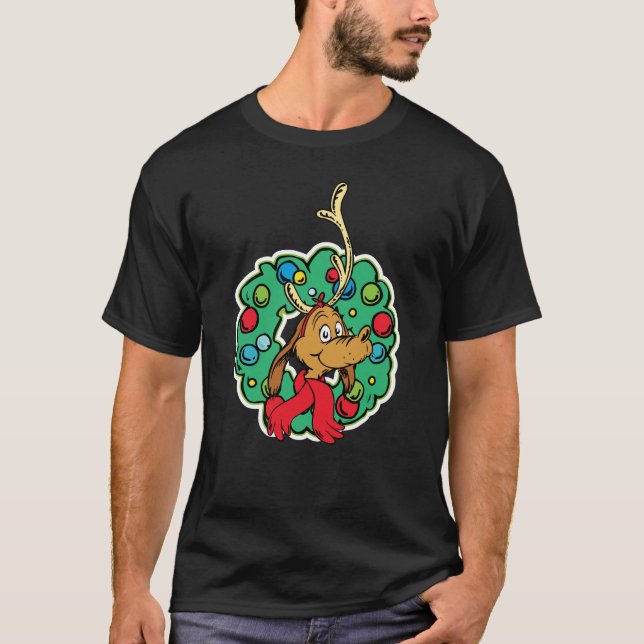 Grinch | Max Christmas Wreath T-Shirt (Front)