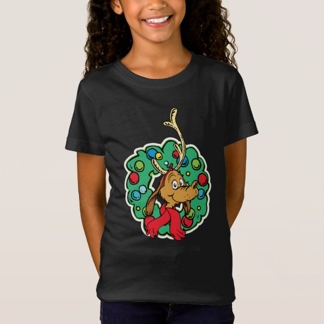 Grinch | Max Christmas Wreath T-Shirt (Front)