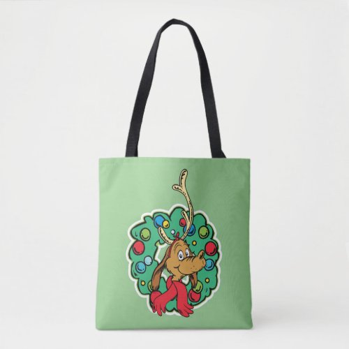 Grinch  Max Christmas Wreath Tote Bag