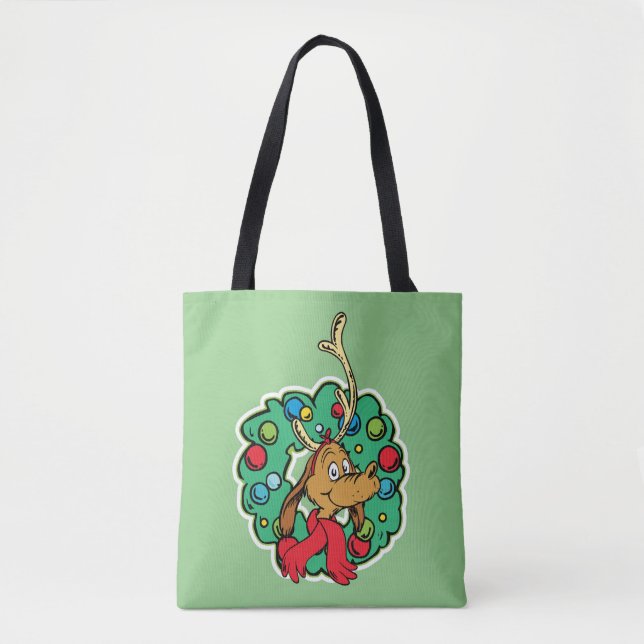 Grinch | Max Christmas Wreath Tote Bag (Front)
