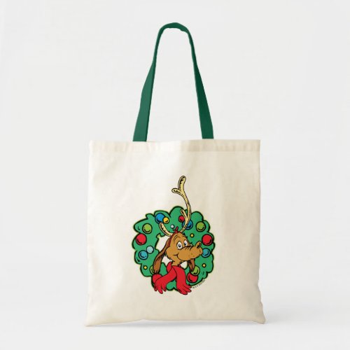 Grinch  Max Christmas Wreath Tote Bag