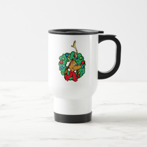 Grinch  Max Christmas Wreath Travel Mug