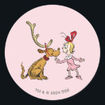 Grinch | Max & Cindy Lou Who Classic Round Sticker<br><div class="desc">Check out this fun Dr. Seuss design featuring Max and Cindy Lou Who.</div>