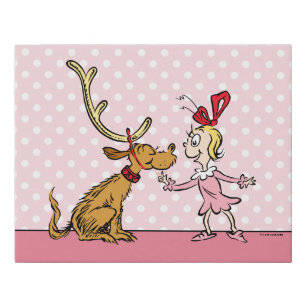 Grinch Max & Cindy Lou Who Faux Canvas Print