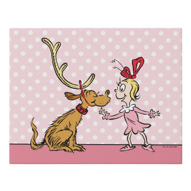 Grinch | Max & Cindy Lou Who Faux Canvas Print (Front)
