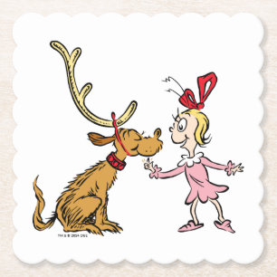 Grinch Max & Cindy Lou Who Paper Coaster