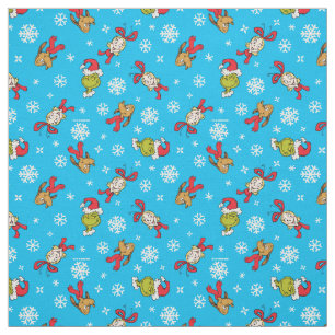 Grinch, Max & Cindy-Lou Who Snowlfake Pattern Fabric
