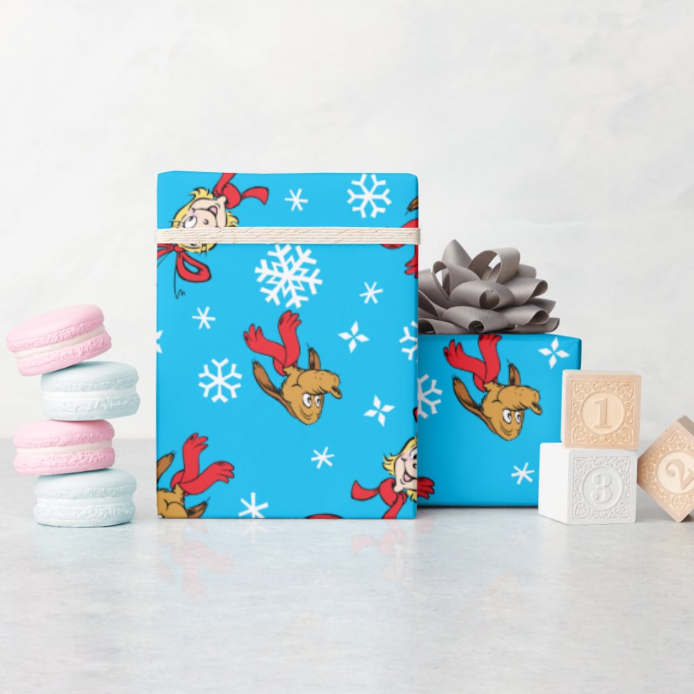 Disover Funny character, Max & Cindy-Lou Who Snowlfake Pattern Wrapping Paper