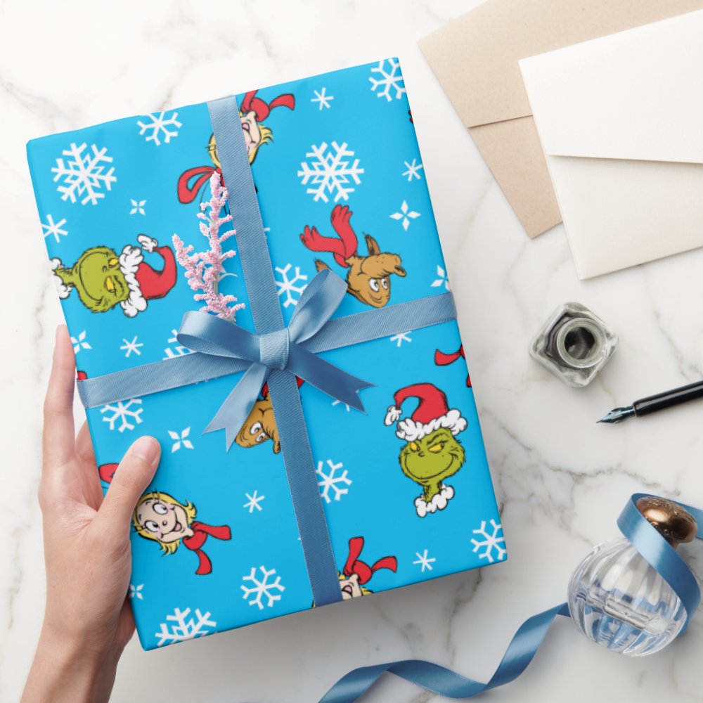 Disover Funny character, Max & Cindy-Lou Who Snowlfake Pattern Wrapping Paper