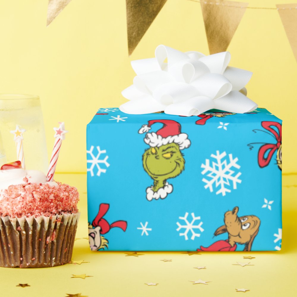 Disover Funny character, Max & Cindy-Lou Who Snowlfake Pattern Wrapping Paper