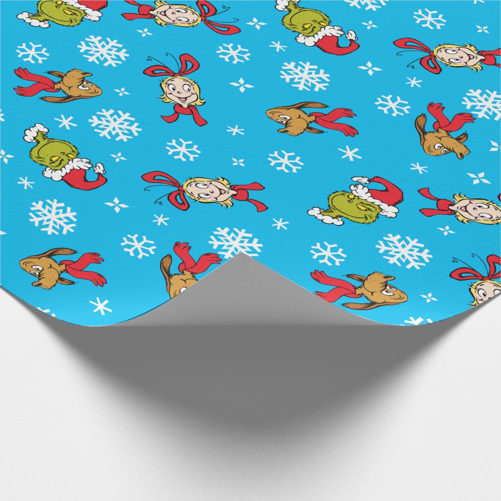 Discover Funny character, Max & Cindy-Lou Who Snowlfake Pattern Wrapping Paper